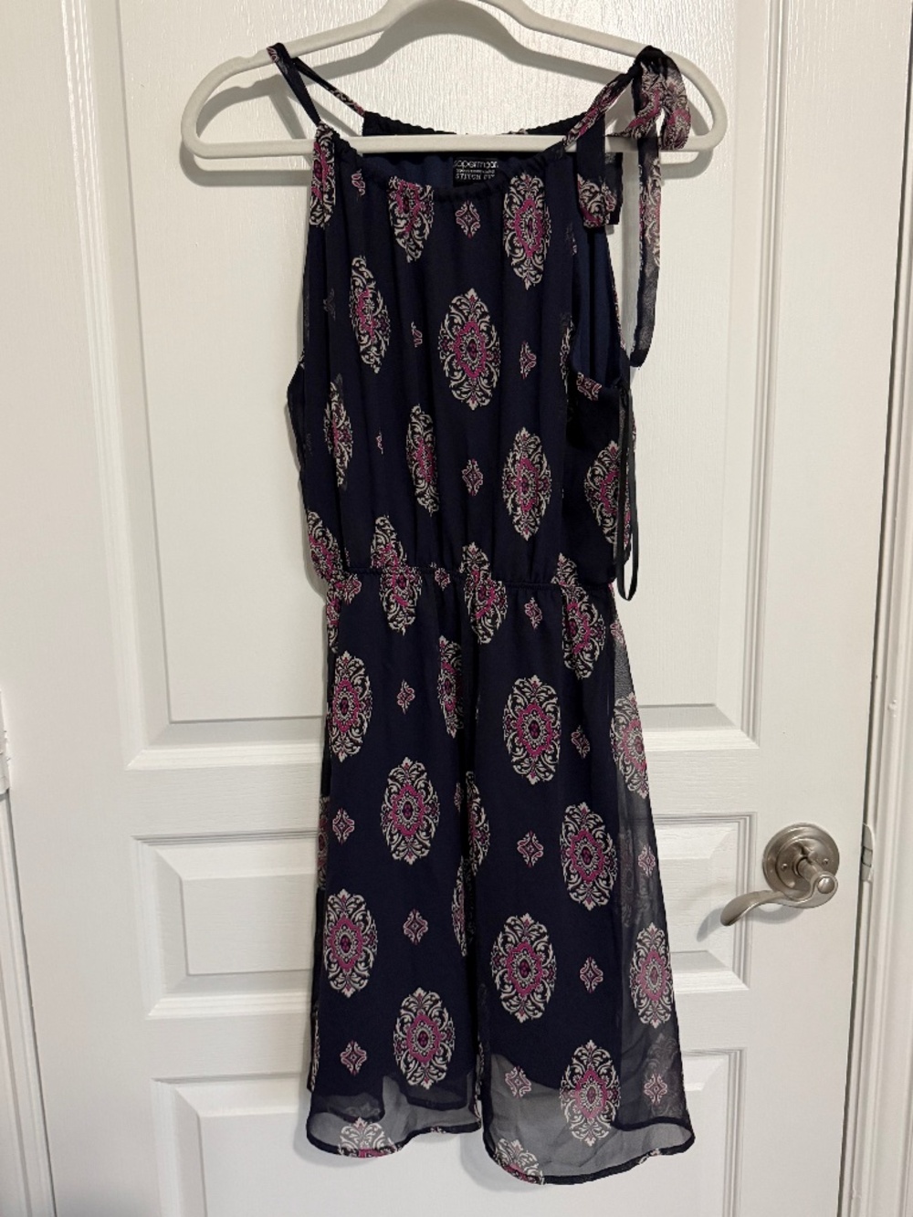 NWT Papermoon Stitch Fix Navy Fatima High-Low Halter Dress Medium petite